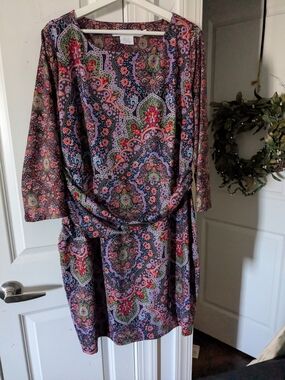 Gretchen Scott Designs Paisley Print Jersey Corset Dress Size XXL